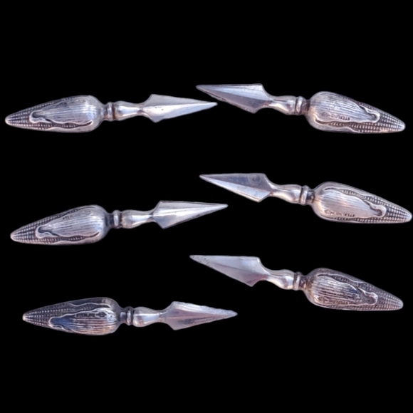 Vintage Sterling Silver Corn Cobb Holders Set of 6 - Picture 1 of 3